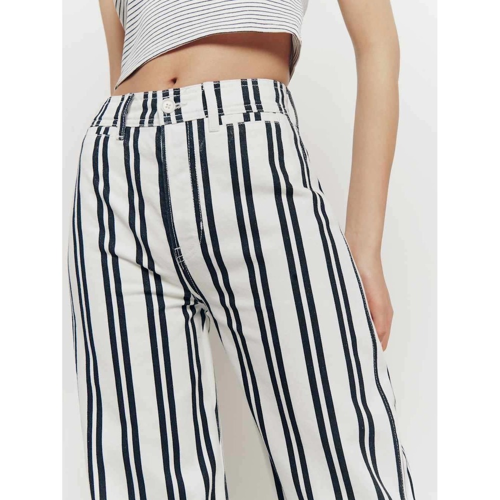 Reformation Logan Ultra High Rise Wide Leg‎ Jeans Black White NWT - Picture 4 of 13